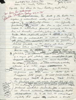 Milton Friedman's manuscript