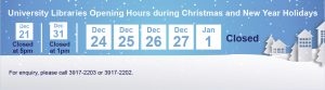 2021 December Season Greeting Hours