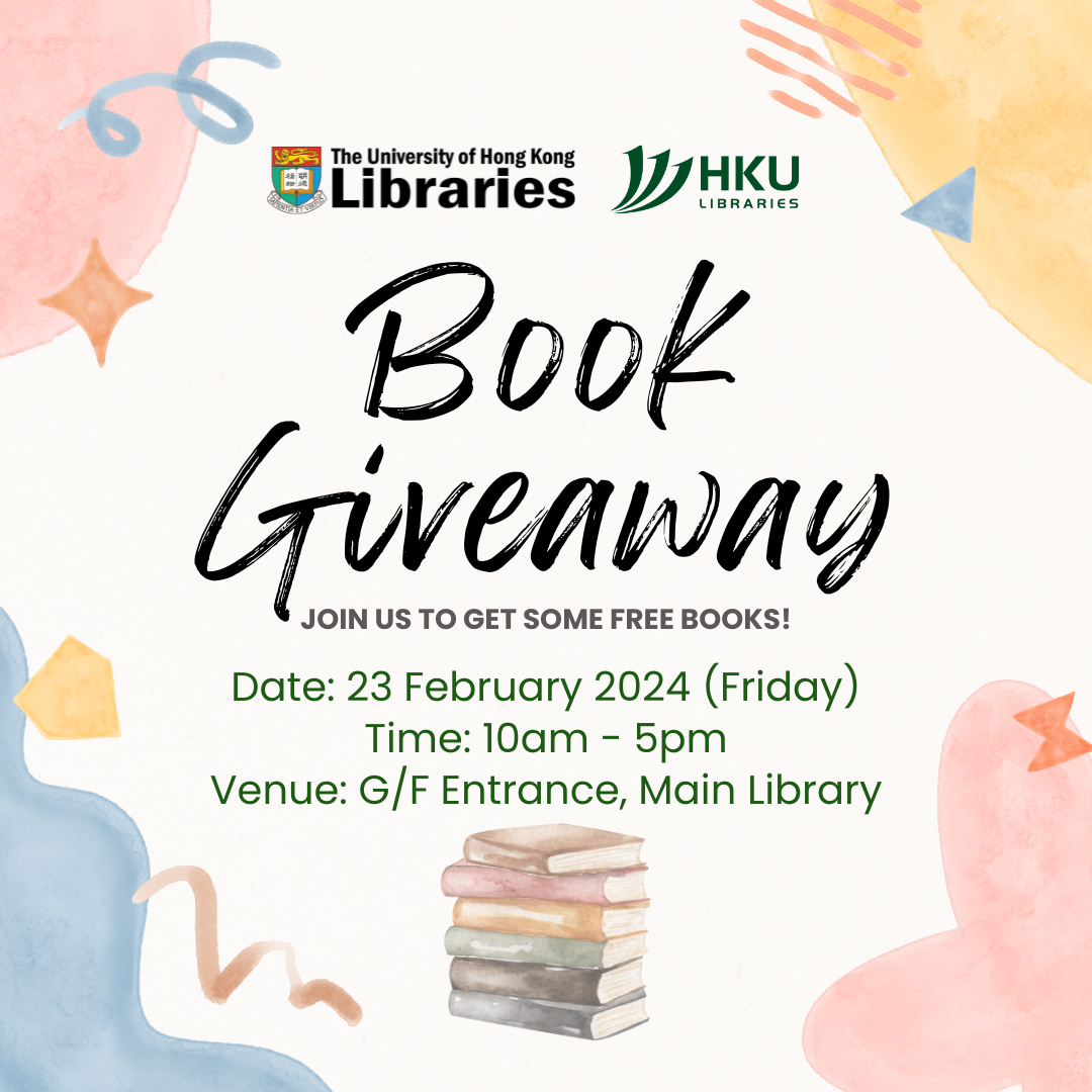 Book Giveaway on 23 February 2024, 10am to 5pm at G/F Main Library
